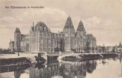 Niederlande Amsterdam Het Rijksmuseum Vintage Postkarte