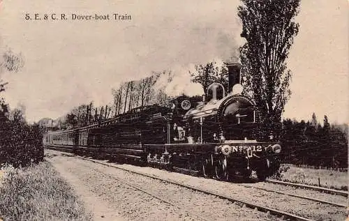 L372 Dampfzug SE & CR Dover Boat Zug Vintage Postkarte