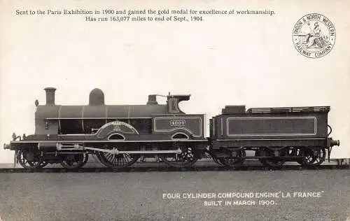 L372 Dampflokomotive LNWR Goldmedaille Verarbeitung Paris 1900 Postkarte