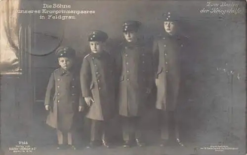 L036 Deutschland 1915 Königssöhne des Kronprinzen 1. Weltkrieg Postkarte