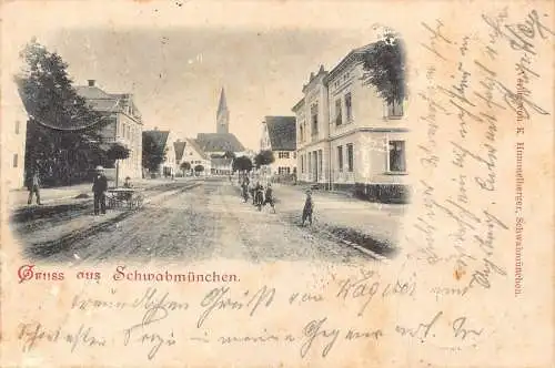 L036 Deutschland 1898 Gruss aus Schwabmünchen Vintage Postkarte