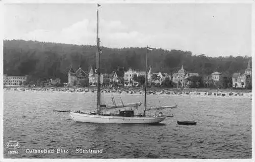 L107 Deutschland Ostseebad Binz Yacht Echtfoto Postkarte
