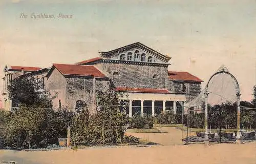 L381 Indien Das Gymkhana Poona Haus Vintage Postkarte