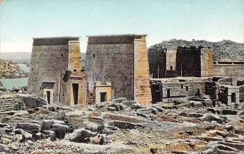 L382 Ägypten Medinet Habu Grab von Ramses III Hieroglyphen Vintage Postkarte