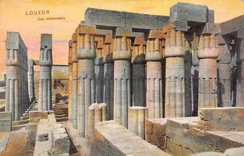 L382 Ägypten Luxor Les Colonnades Säulen Vintage Postkarte