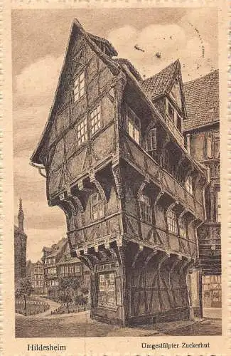 Deutschland Hildesheim 1925 Umgestuelpter Zuckerhut Haus Vintage Postkarte