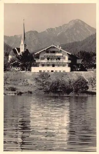 Deutschland Bad Wiessee Tegernsee Hotel Wiessee Hof Kirche Vintage Postkarte