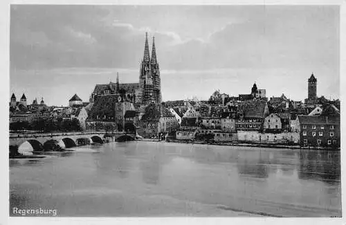 Deutschland Regensburg Gesamtansicht Vintage Postkarte