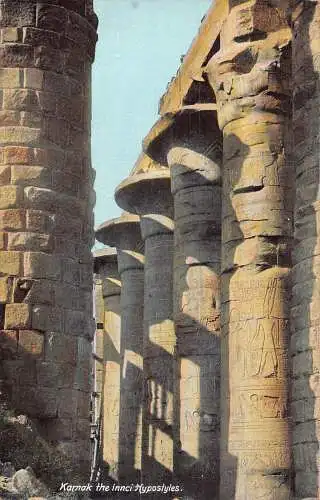 L384 Ägypten Karnak der Innci Hypostyles Säulen Tempel Vintage Postkarte