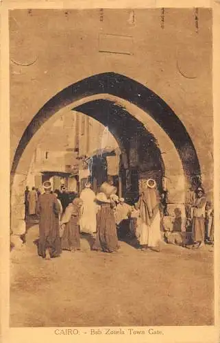 L384 Ägypten Kairo Bab Zouela Stadttor Einheimische Vintage Postkarte.