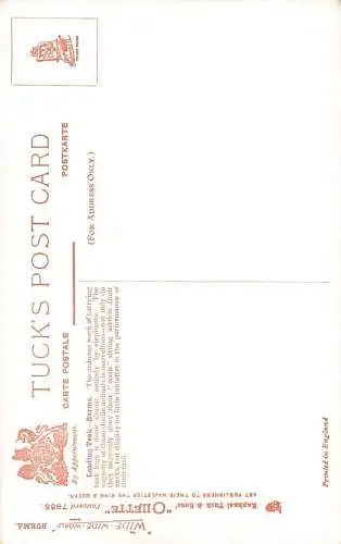 L255 Burma Myanmar Loading Teak Elephants Postkarte