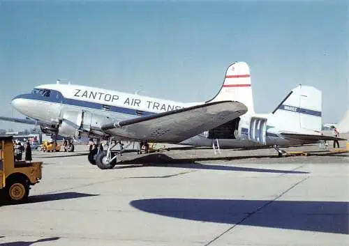 A155 Flugzeug Zantop Air Transportat N620Z Detroit Metropolitan Flughafen Postkarte