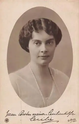 A145 Portrait Prinzessin Cecilie von Mecklenburg-Schwerin Charity Postkarte