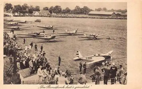 Deutschland Augsburg XXV Tag der Luftfahrt Flugzeuge Vintage Postkarte