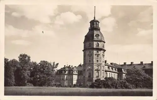 A167 Deutschland 1934 Karlsruhe Schloss Gartenseite Schlossgarten Vintage Postkarte