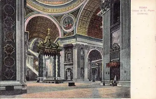 L257 Italien ROM - Chiesa di S. Pietro (Interno). alte Postkarte