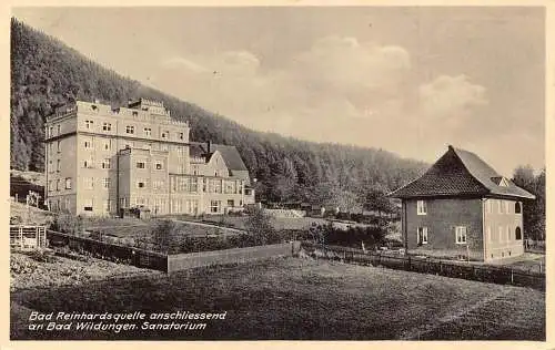 A141 Deutschland 1933 Bad Reinhardsquelle Bad Wildungen Sanatorium Postkarte