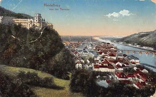 A140 Deutschland 1918 Heidelberg von der Terrasse Schloss General 1. Weltkrieg Feldpostkarte