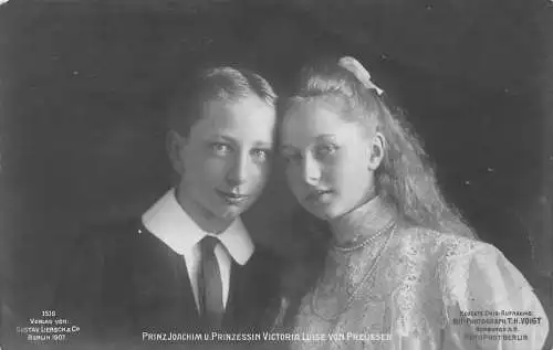 L039 Deutschland 1908 Prinz Jiachim und Prinzessin Victoria Luise Königtum Postkarte