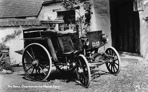 L101 Chambercombe Manor Farm The Benz automobile RPPC Postkarte