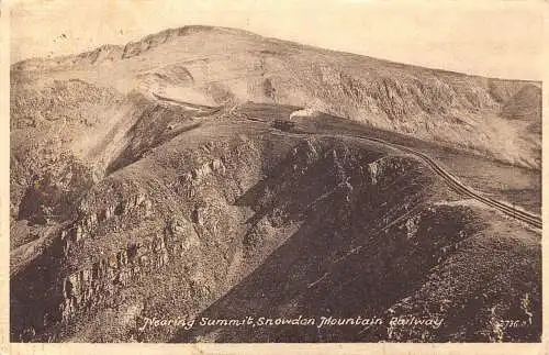 L234 Wales 1949 Nearing Summit Snowdan Mountain Railway Dampfzug Postkarte