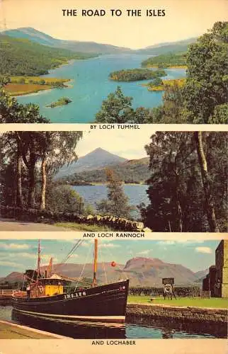 L236 Schottland 1975 Straße zu den Inseln Loch Tummel Loch Rannoch Lochaber Boot Postkarte