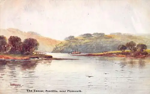 L237 England The Tamar Pentillie near Plymouth alte Postkarte