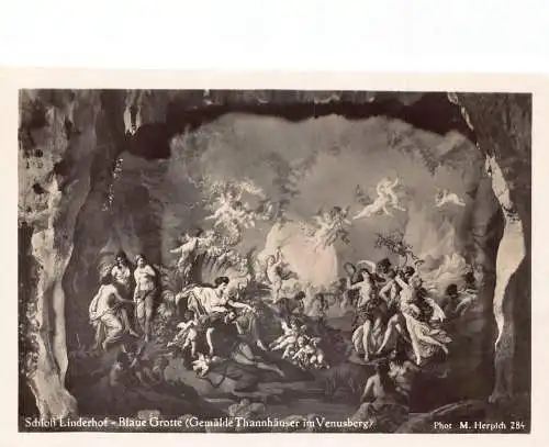 A139 Deutschland Schloss Linderhof Schloss Blaue Grotte Gemälde RPPC Postkarte