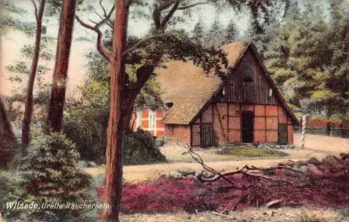 A139 Deutschland 1908 Wilsede Uralte Raeucherkate Haus Vintage Postkarte