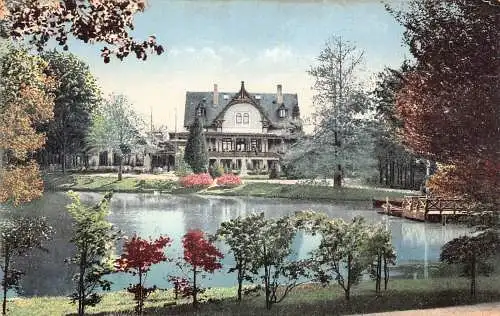 A137 Deutschland Bremen Buergerpark Menerei Park Teich Vintage Postkarte
