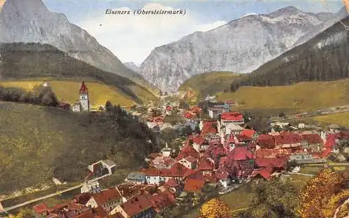 L209 Österreich 1922 Eisenerz Obersteiermark Panoramablick Vintage Postkarte