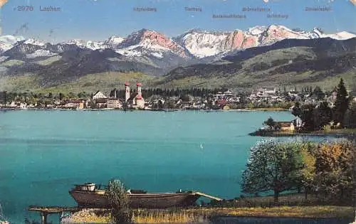 L209 Deutschland 1927 Lachensee Berggipfel Vintage Postkarte
