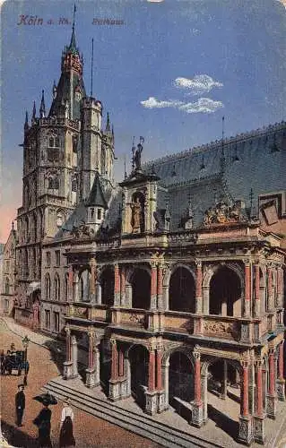 L218 Deutschland Köln am Rhein Köln Rathaus Vintage Postkarte