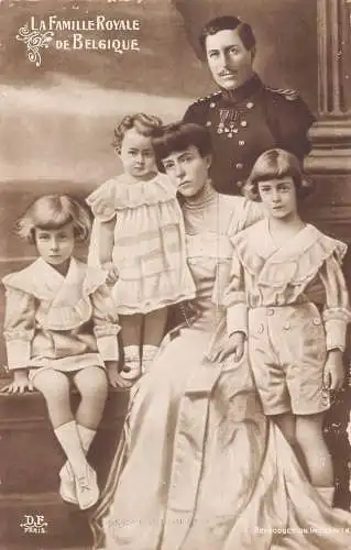 L094 Belgien Königshaus Königsfamilie Portrait Vintage Postkarte