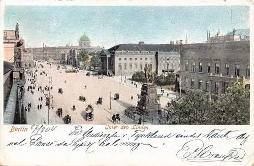 Deutschland 1904 Berlin Unter den Linden Litho Vintage Postkarte
