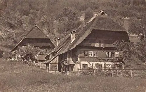 Deutschland Schwarzwald Bauernhaeuser Häuser Vintage Postkarte