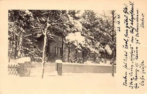 Deutschland 1941 Berliner Haus bedeckt mit Schneebäumen RPPC WWII Feldpostkarte