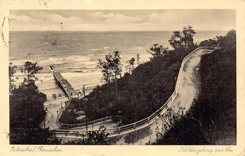 Deutschland 1937 Ostseebad Rauschen Schleengelweg Ostseestraße Postkarte