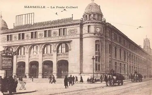 Frankreich Marseille La Poste Colbert Postamt Vintage Postkarte