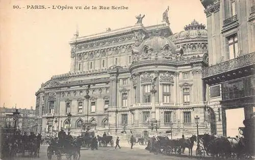 Frankreich Paris L Opera vu de Rue Schreiber Kutschen Vintage Postkarte