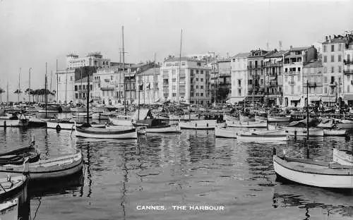 Frankreich Cannes Die Hafenboote RPPC Vintage Postkarte
