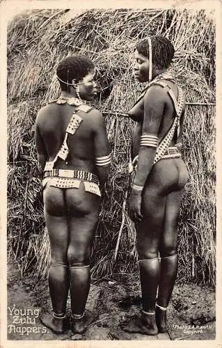 Südafrika junge Zulu Klapper Ureinwohner ethnische Vintage Postkarte