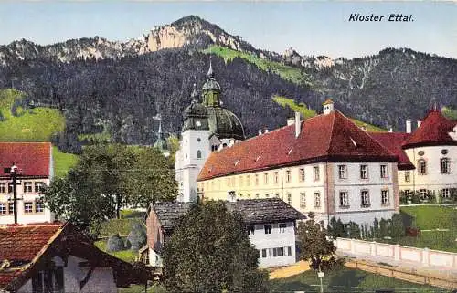 Deutschland Kloster Ettal Vintage Postkarte