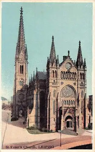 Deutschland Leipzig Peterskirche Vintage Postkarte