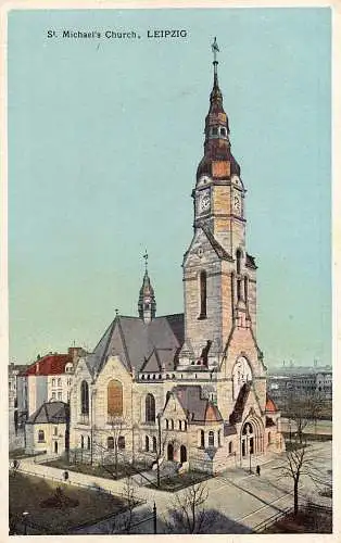Deutschland Leipzig Michaelskirche Vintage Postkarte