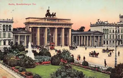 Deutschland Berlin 1911 Brandenburger Tor Kutsche Vintage Postkarte
