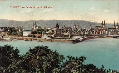 Deutschland Koblenz Denkmal Kaiser Wilhelm I Denkmal Vintage Postkarte