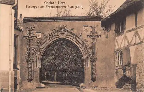 Deutschland Goslar i Harz Torbogen am Frankenberger Plan Postkarte