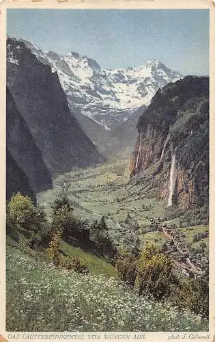 Schweiz Lauterbrunnental von Wengen aus alte Postkarte