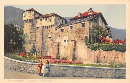 Schweiz Locarno Castello Visconti Schloss Vintage Postkarte